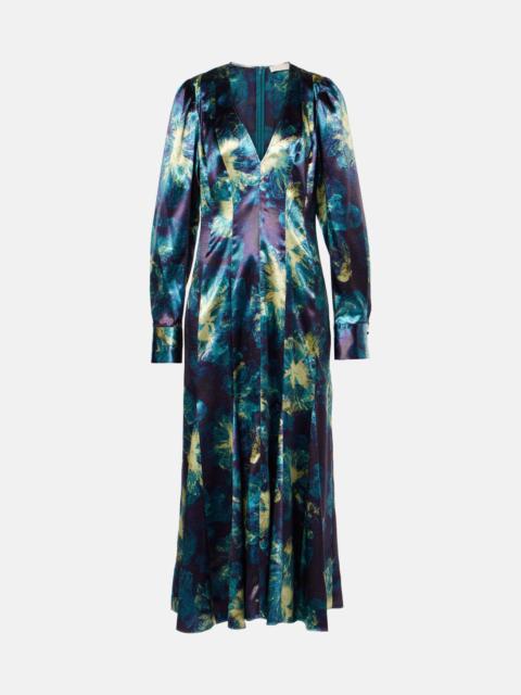 ULLA JOHNSON Azrou floral satin maxi dress