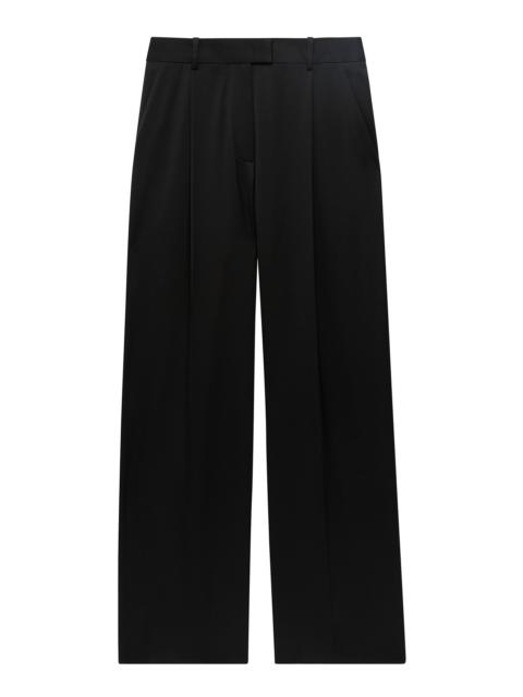 Another Tomorrow Oversized Wool Wide-Leg Pants black