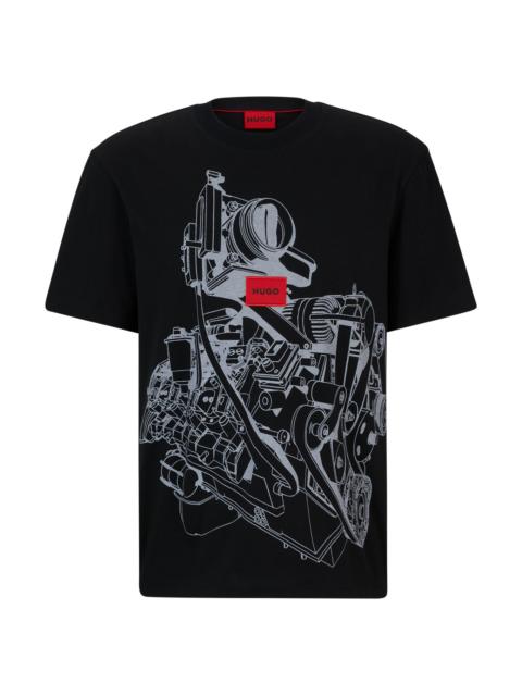 HUGO RELAXED-FIT T-SHIRT IN COTTON JERSEY WITH SEASONAL ARTWORK