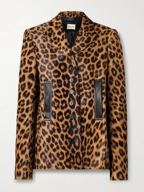 KHAITE Saraphina Leather-trimmed Leopard-print Calf Hair Jacket