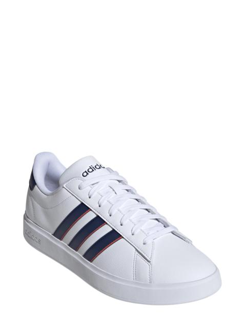 Grand Court 2.0 Sneaker in White/Dark Blue/Scarlet