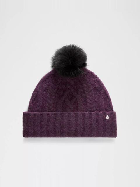 lululemon Women's Alpaca Wool-Blend Cable-Knit Pom Beanie