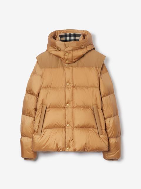 Detachable Sleeve Nylon Puffer Jacket