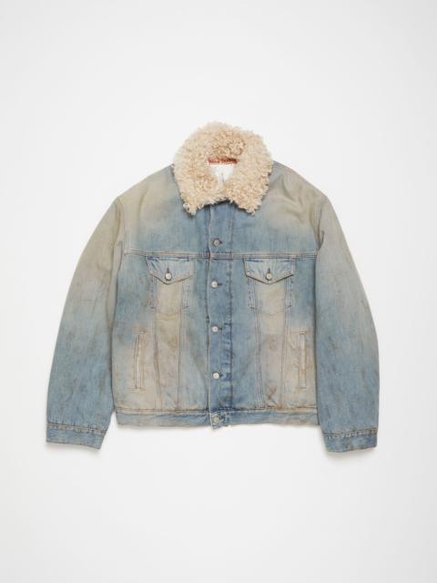 Acne Studios Denim fur trim jacket - Oversized fit - Mid blue