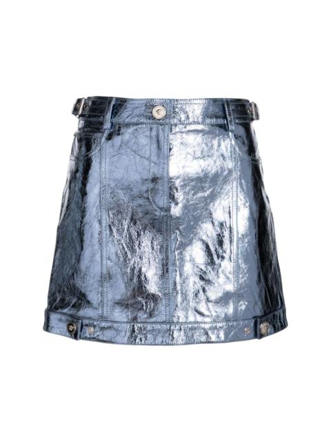 VERSACE x Dua Lipa metallic leather miniskirt