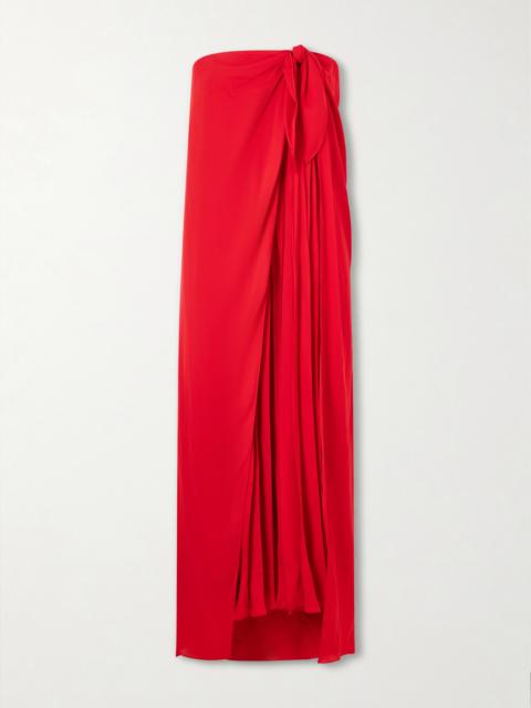 Ralph Lauren Brittani Strapless Wrap-effect Satin Maxi Dress