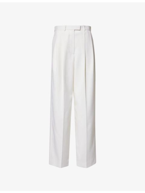 Givenchy Double-Pleat Straight-Leg Wool-Blend Trousers