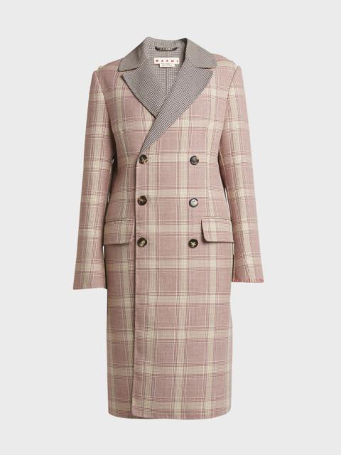 Marni Check Double-Breasted Overcoat