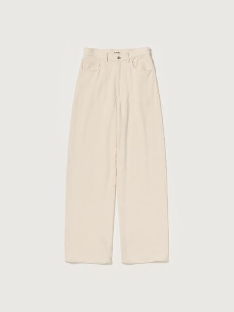 AURALEE SILK NEP DENIM 5P WIDE PANTS