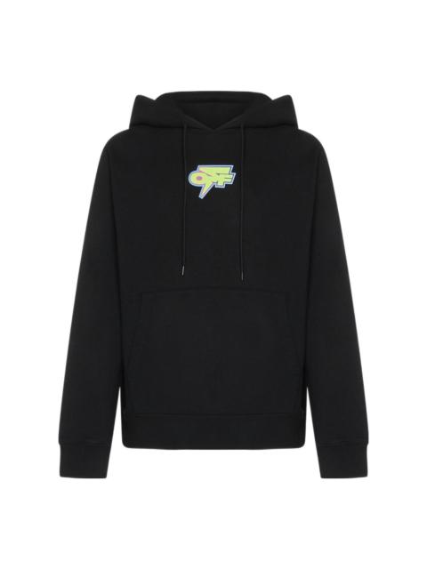Off-White Men's Off-White FW22 Back Logo Printing Hooded Long Sleeves Ordinary Version Black OMBB097F22FLE0064