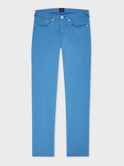 Paul Smith Tapered-Fit Bright Blue Garment-Dyed Organic Cotton-Stretch Jeans