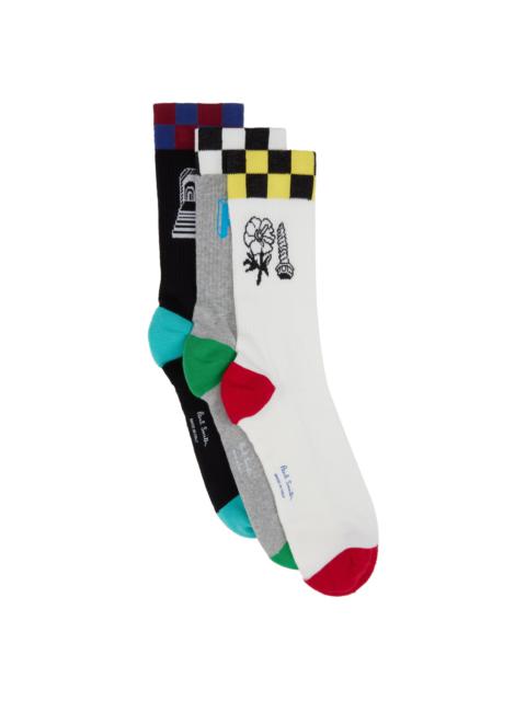 Three-Pack Multicolor Socks