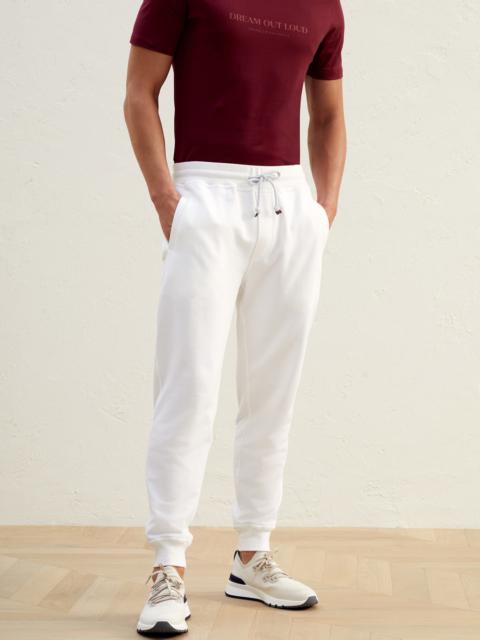 Brunello Cucinelli Cotton and linen French terry trousers with elasticated cuffs