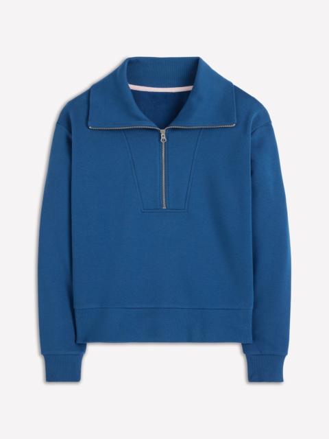 BODEN Panelled Half-zip Sweatshirt-Tourmaline Blue
