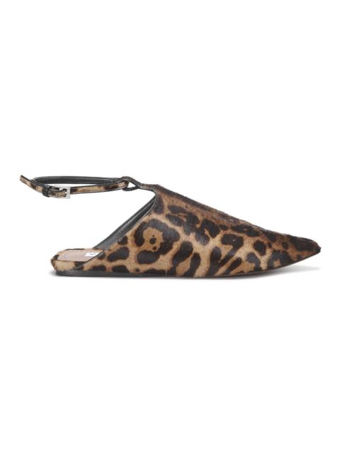 Alaïa La Babouche Ankle-Strap Faux Fur Flats