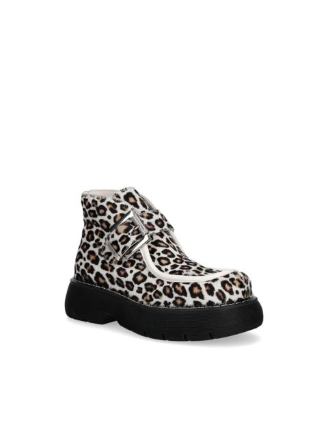 MSGM buckle leopard-print boots