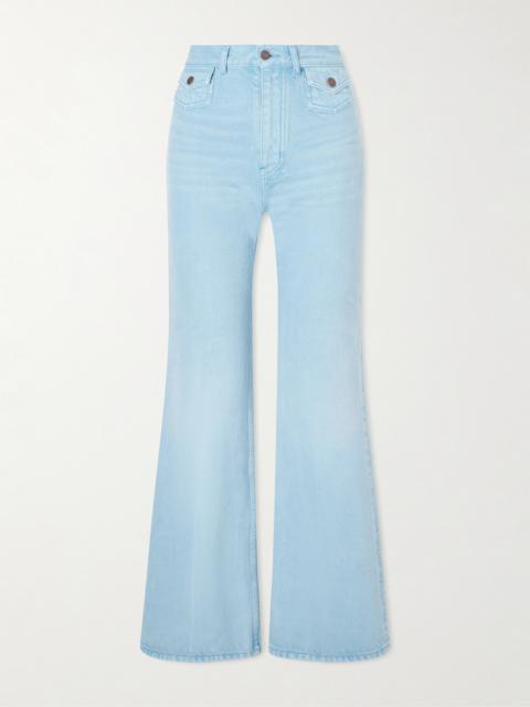 Chloé Mid-rise Embroidered Wide-leg Jeans