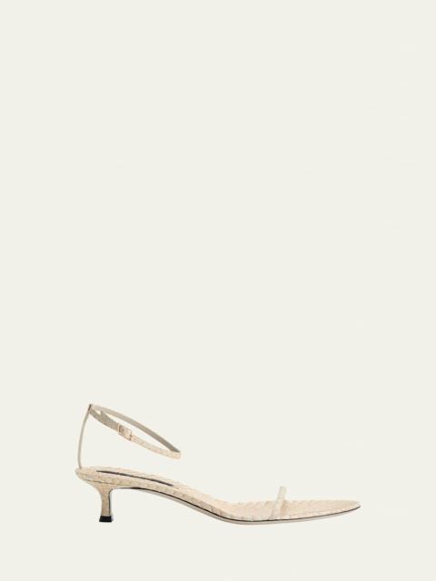 CHRISTEN Python Ankle-Strap Sandals