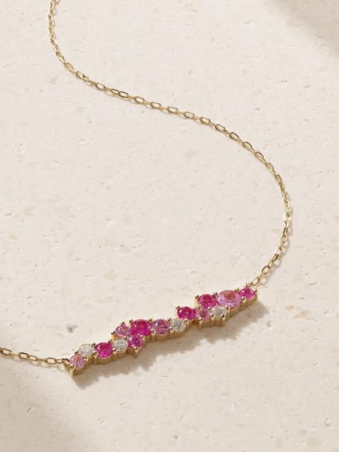 SYDNEY EVAN Cocktail Bar 14-karat Gold, Sapphire And Diamond Necklace