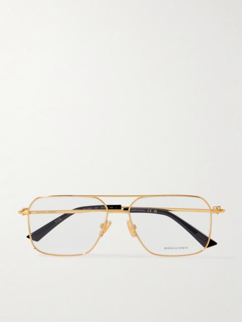 Bottega Veneta Aviator-Style Gold-Tone Optical Glasses