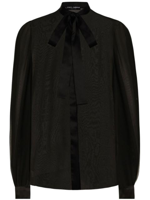 Dolce & Gabbana pussy-bow silk shirt