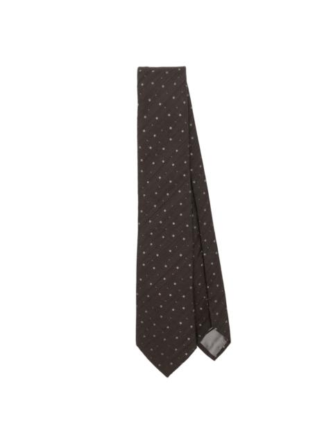 polka dot textured tie