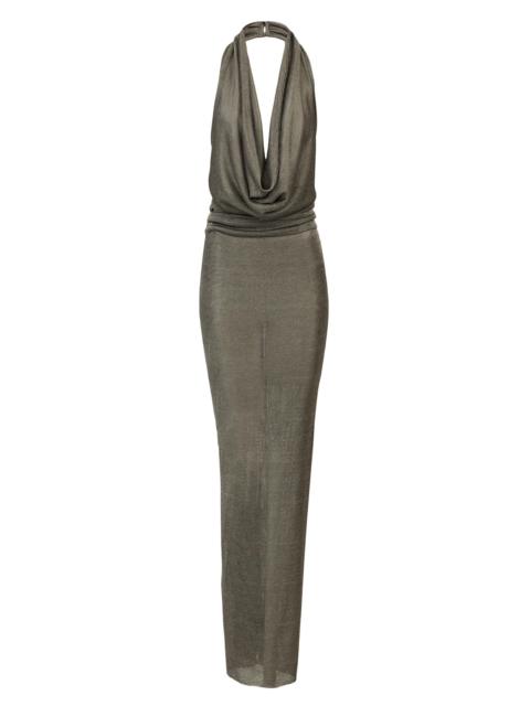 THE NEW ARRIVALS ILKYAZ OZEL Women's Agel Plunging Halterneck Maxi Dress - Le Chevalier