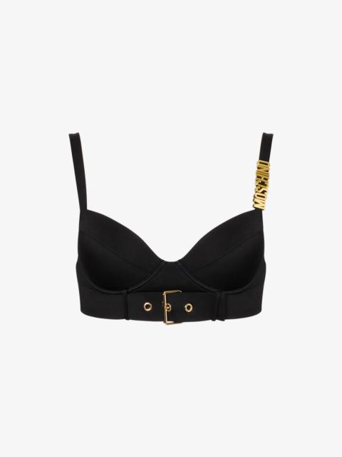Moschino GOLDEN BUCKLE BIKINI TOP