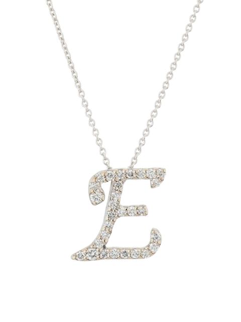 ROBERTO COIN Women's Tiny Treasures Script Initial 18K White Gold, Ruby & 0.24-0.34 TCW Diamond Pendant Necklace