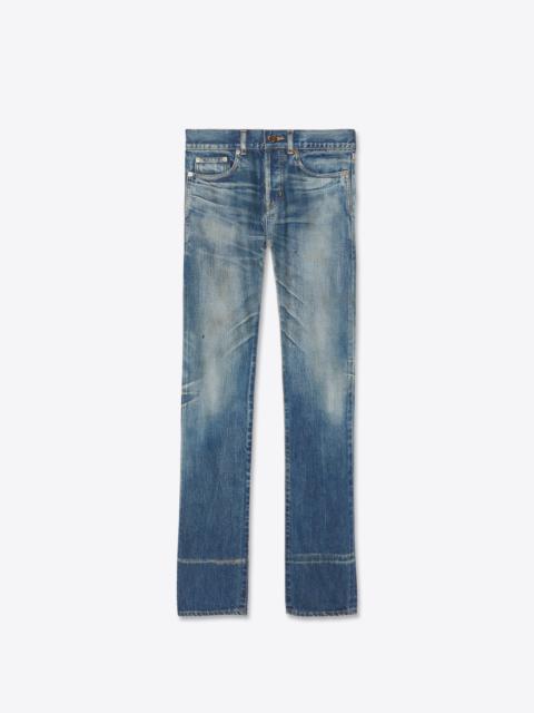 SAINT LAURENT straight-fit jeans in dirty winter blue denim
