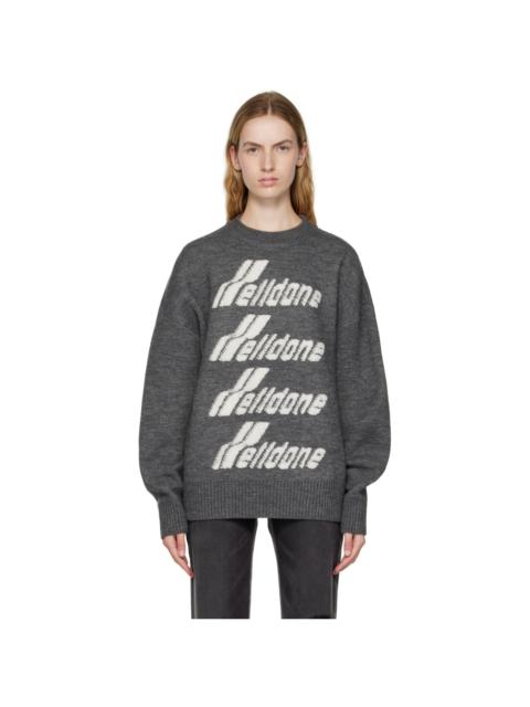 We11done Gray Intarsia Sweater