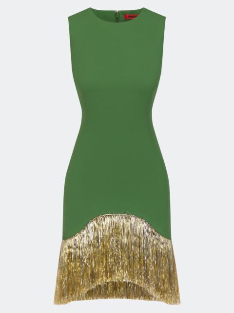 SIMONMILLER Bowie Fringe Mini Dress In Spruce Green