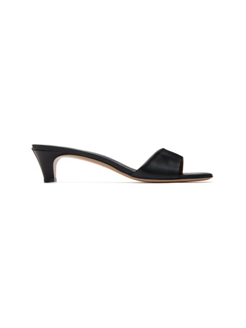 FERRAGAMO Black Low Heeled Sandals