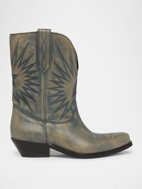 Golden Goose Wish Star Treated Leather Western Boots