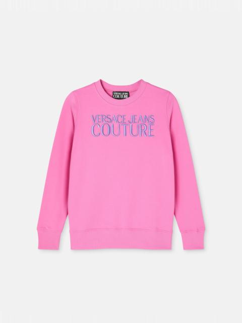 VERSACE JEANS COUTURE Embroidered Cotton-Jersey Sweatshirt