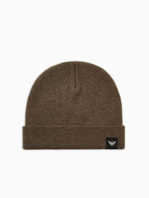 EMPORIO ARMANI Rib-knit wool-blend beanie