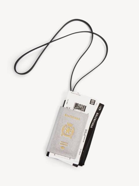 BALENCIAGA Men's Passport Phone Holder in Silver