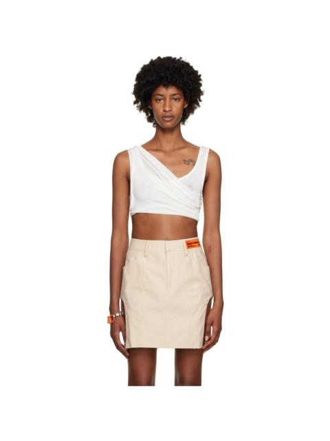 Heron Preston White Twisted Tank Top