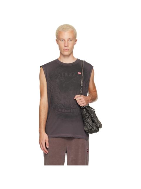 Diesel Gray Tonal Graphic Tank Top