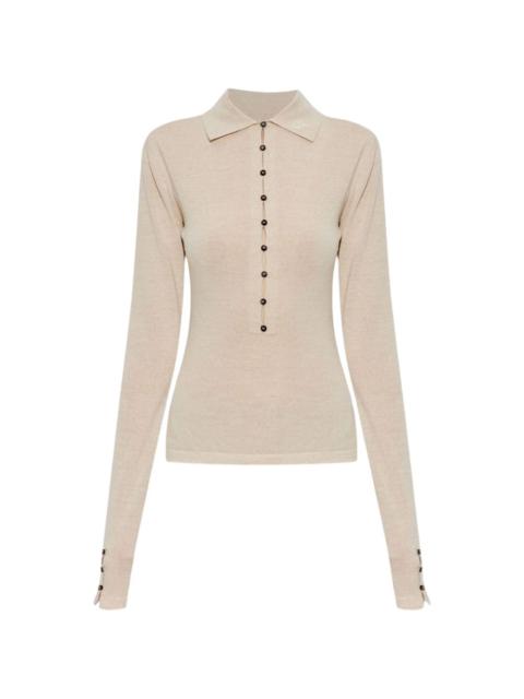 JACQUEMUS The Merino long-sleeve polo shirt