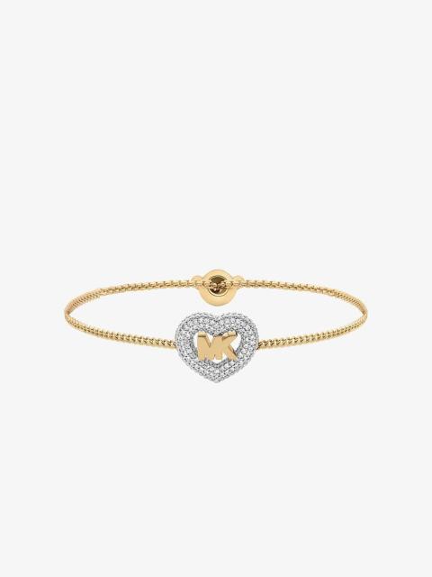 MICHAEL KORS Pavé Heart and Logo Slider Bracelet