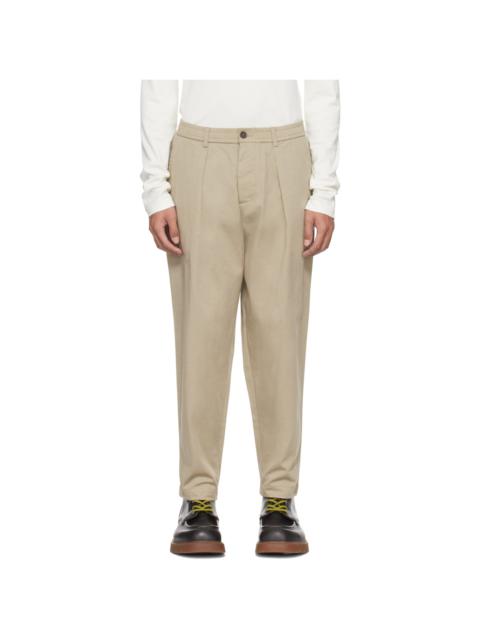 Universal Works Beige Pleated Trousers