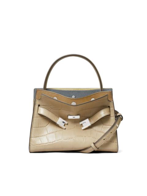 TORY BURCH petite Lee Radziwill croc-embossed double bag