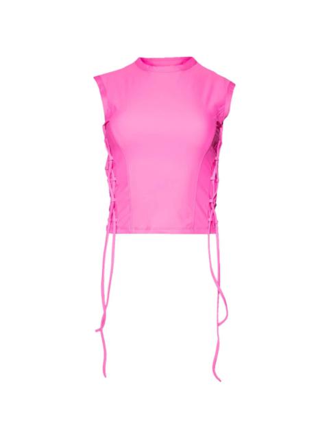 VETEMENTS lace-up crop top