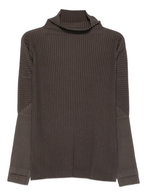 pleated roll-neck top