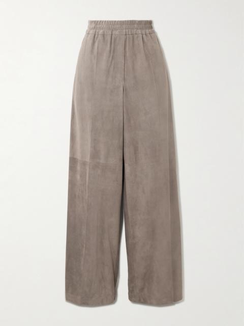 Brunello Cucinelli Suede Wide-leg Pants