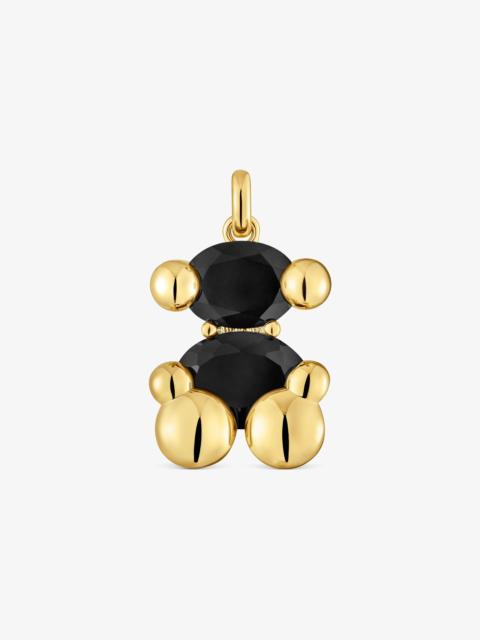 TOUS Medium 18K gold vermeil with onyx bear motif Pendant Color Bear