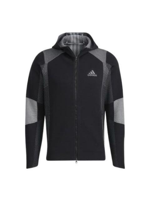 adidas Primeknit Jkt Golf Sports Hooded Jacket Black HB3591