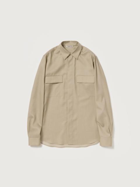AURALEE WOOL HERRINGBONE OVERSHIRT