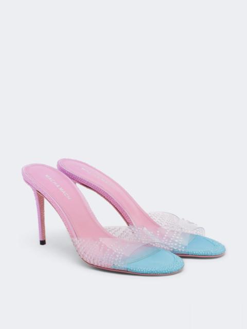 MACH & MACH Crystal Flame embellished PVC mules